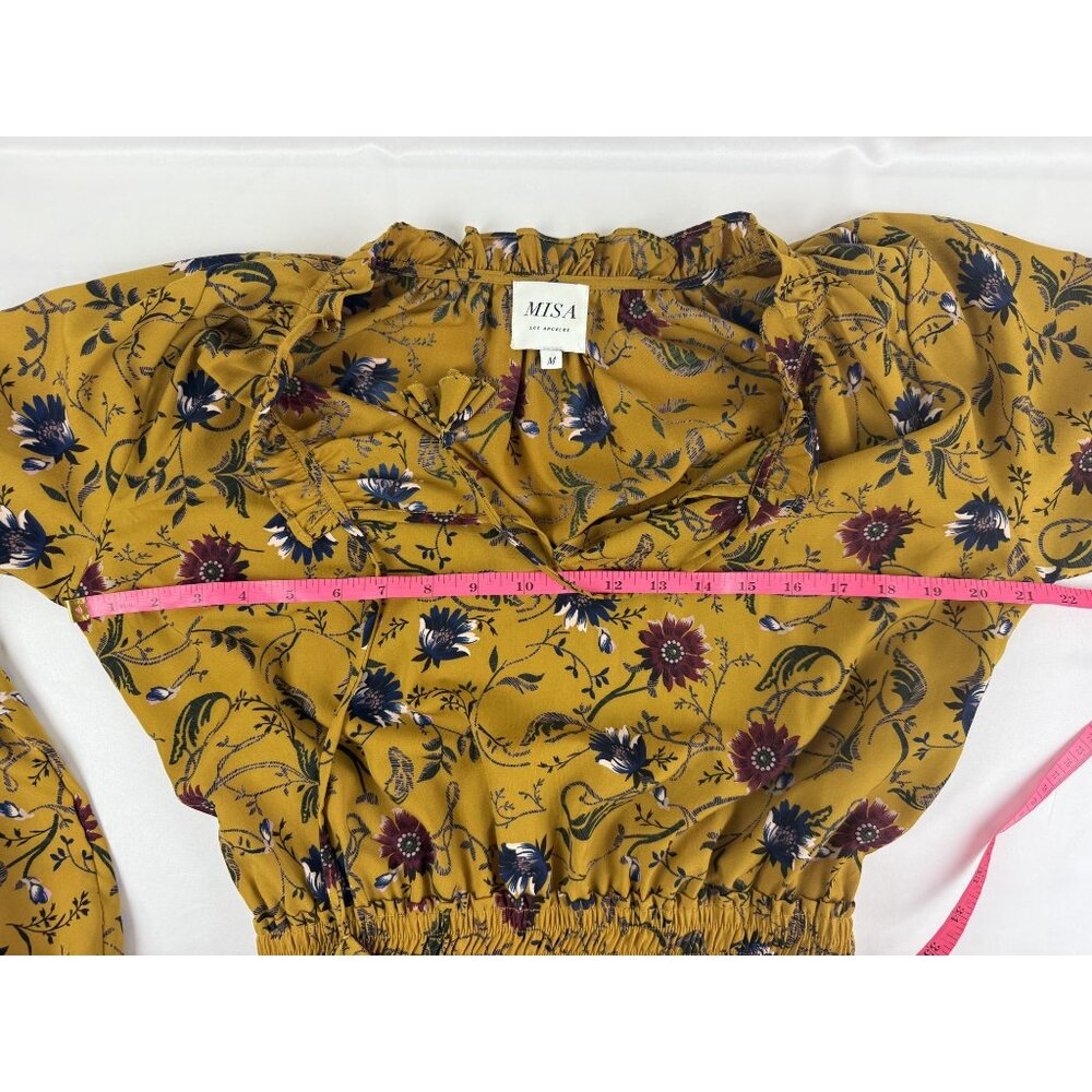 Misa Los Angeles, Lorena Dress Yellow Floral Boho Chic Medium Orig. $329 - Picture 10 of 10